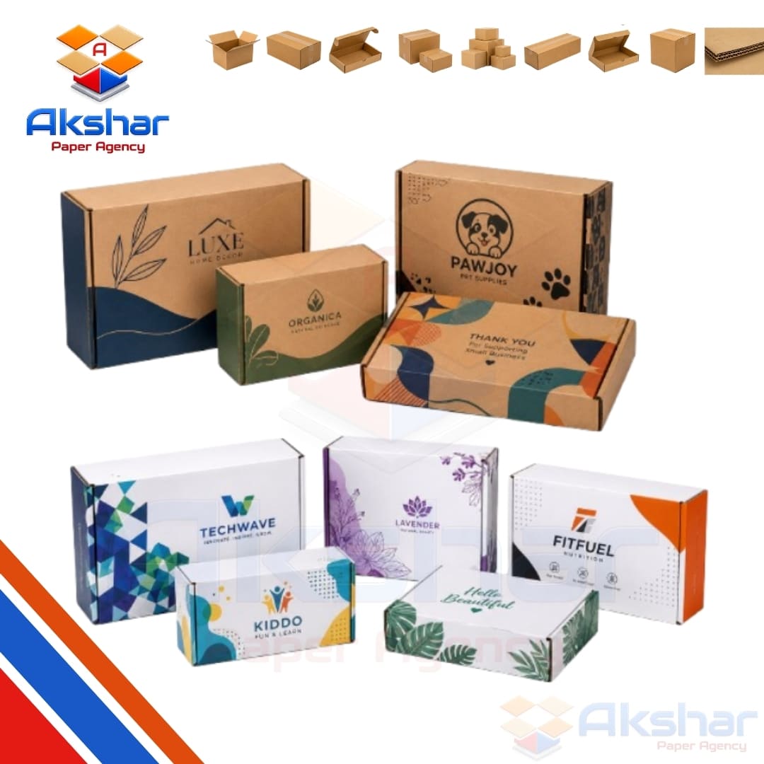Custom Printed Corrugated Box  Manufacturer by Akshar Paper Agency