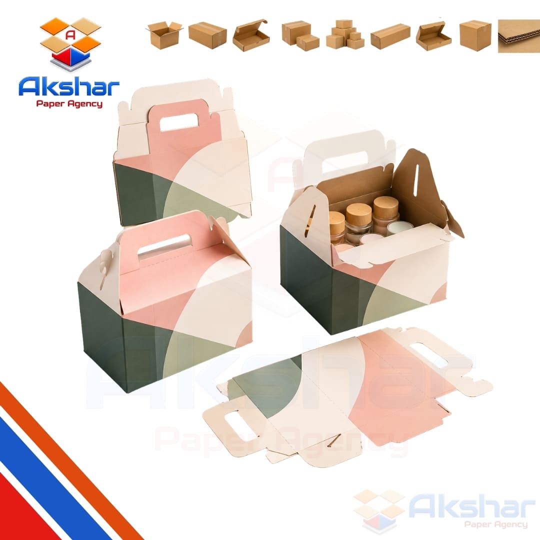 Handle Die-Cut Box  Manufacturer by Akshar Paper Agency