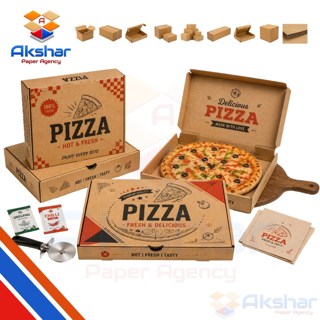 Pizza Box  Manufacturer by Akshar Paper Agency