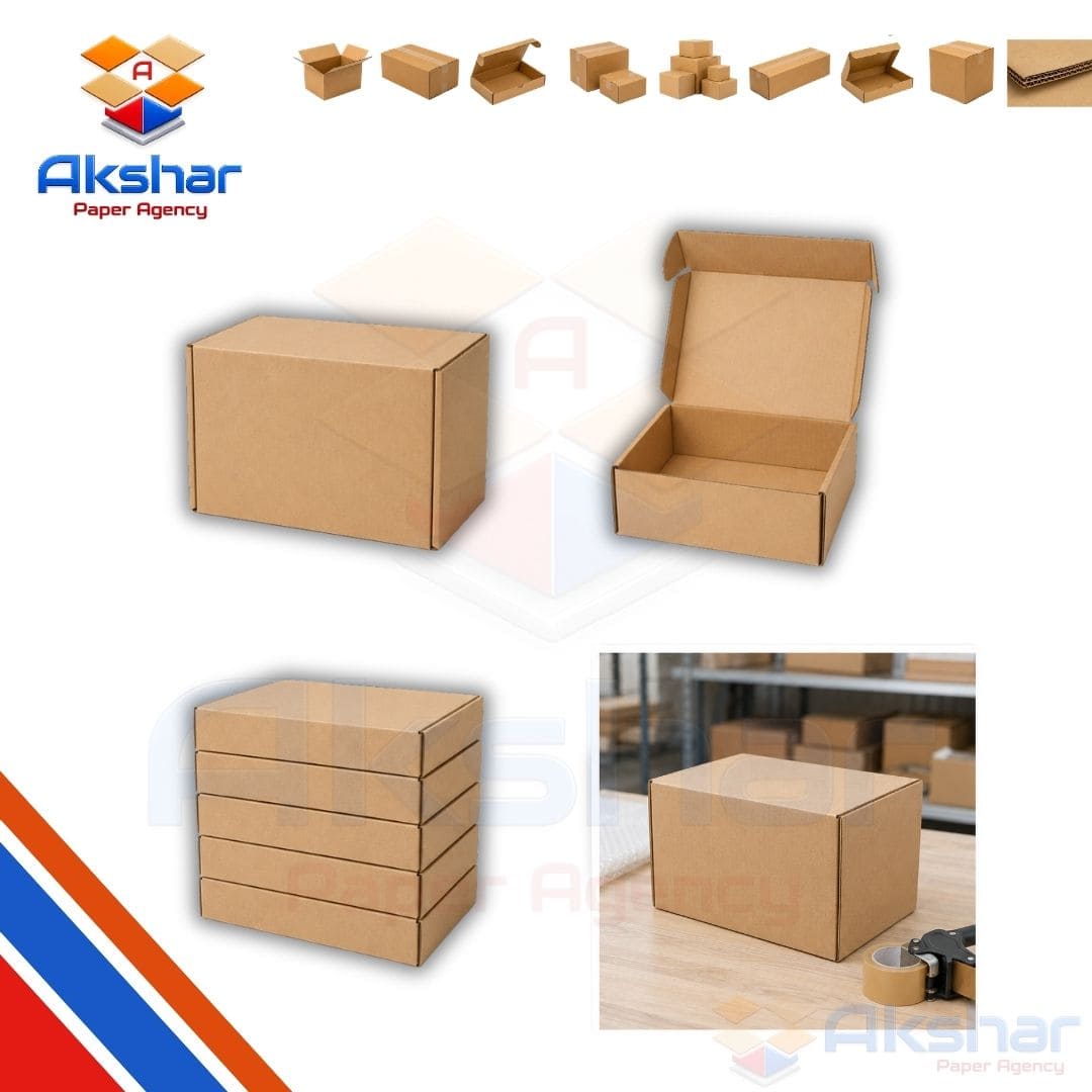 Plain Corrugated Box Manufacturer by Akshar Paper Agency
