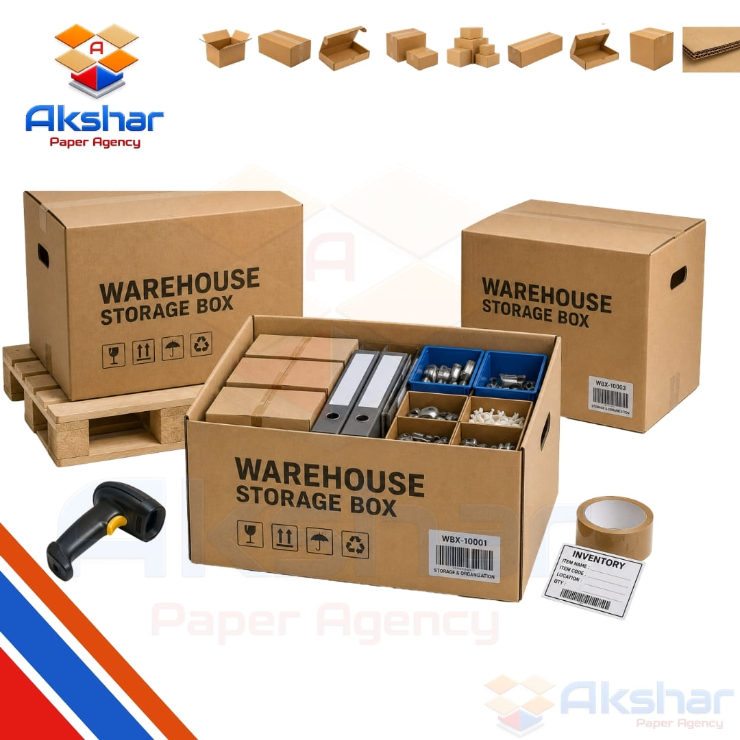 Warehouse Storage Box Manufacturer by Akshar Paper Agency