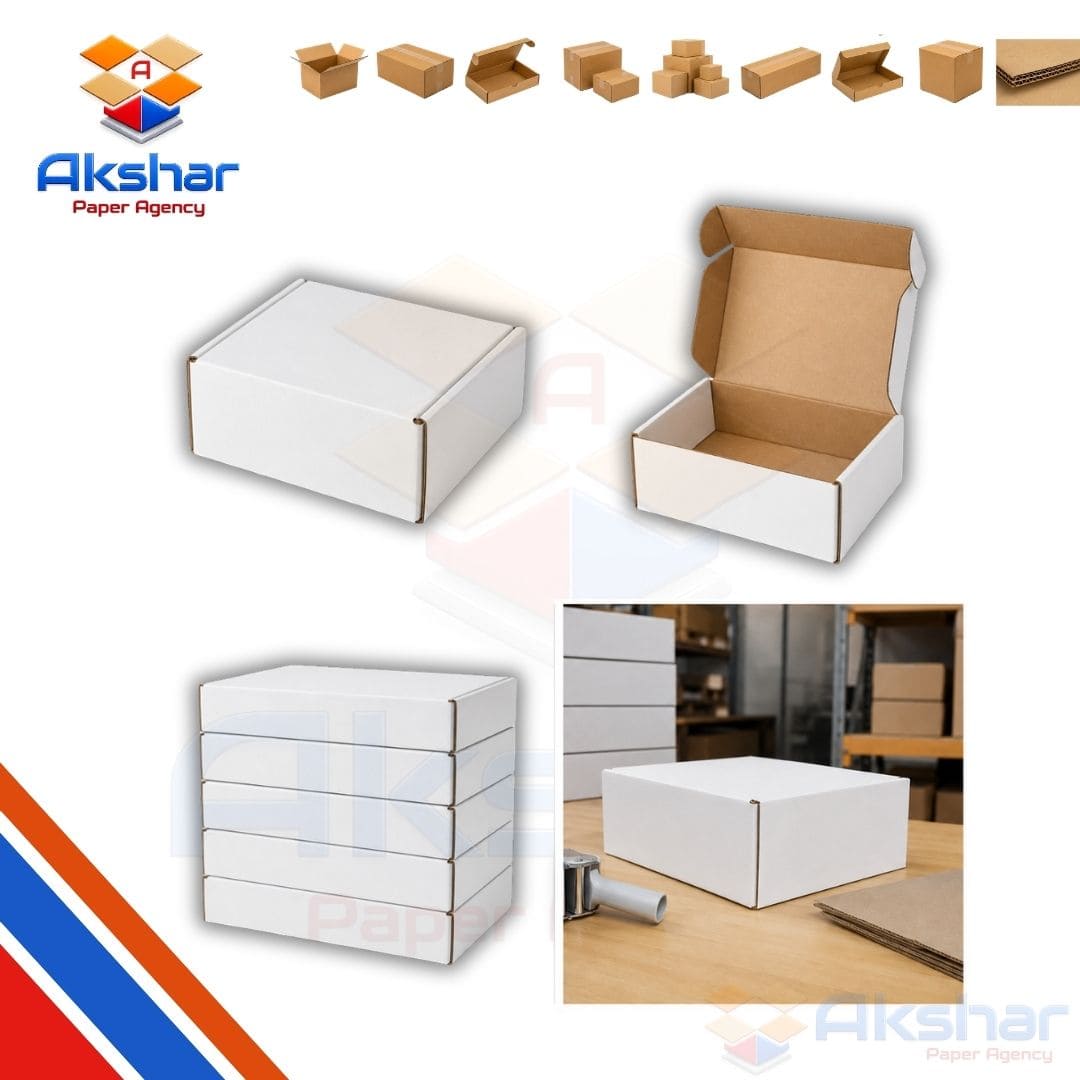 White Corrugated Box Manufacturer by Akshar Paper Agency
