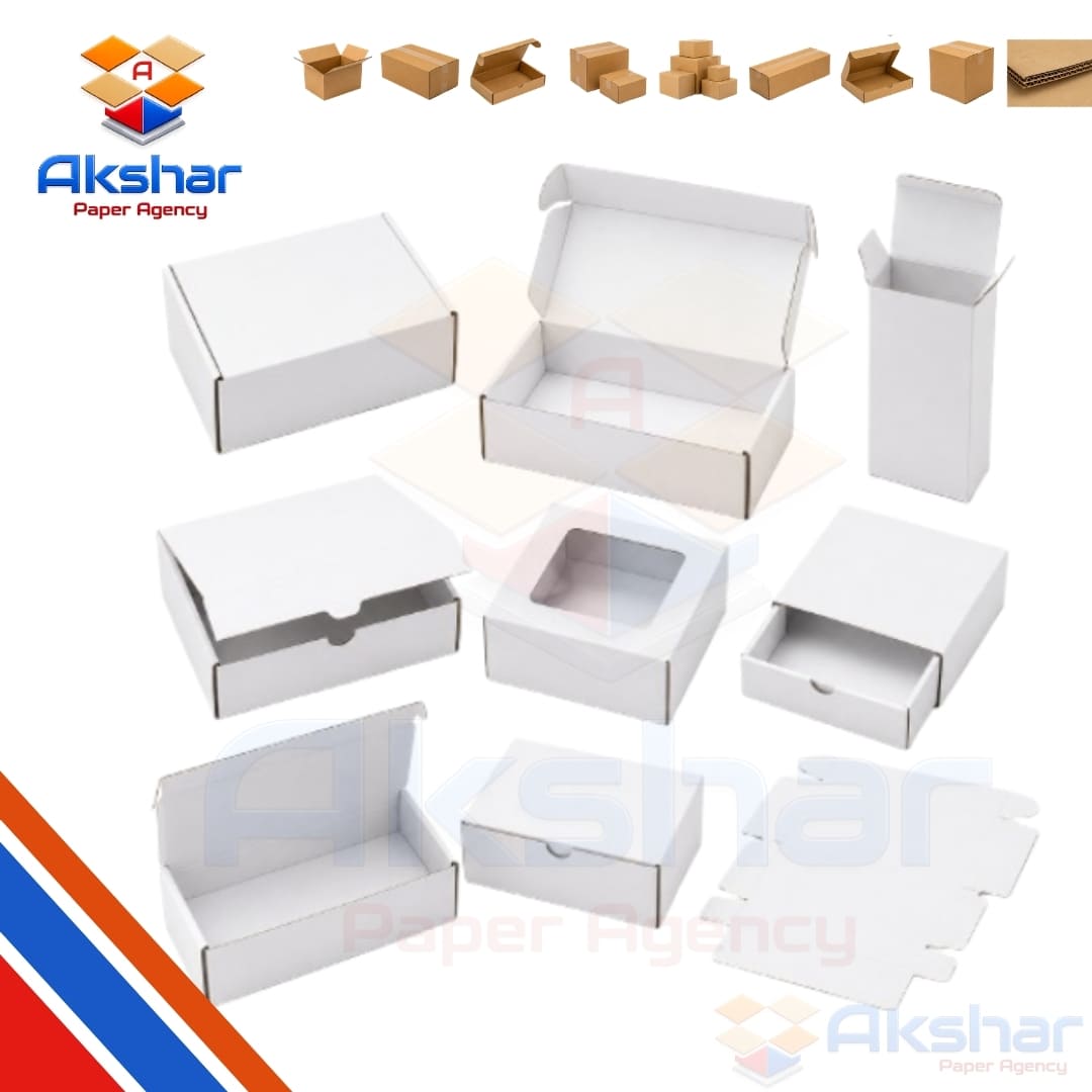 White E-Flute Box  Manufacturer by Akshar Paper Agency